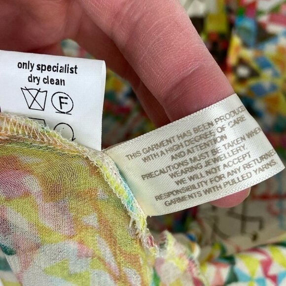 Anthropologie Bohemian Print Blouse Poncho Size XS Conditions Apply Top Hippie - Picture 7 of 10